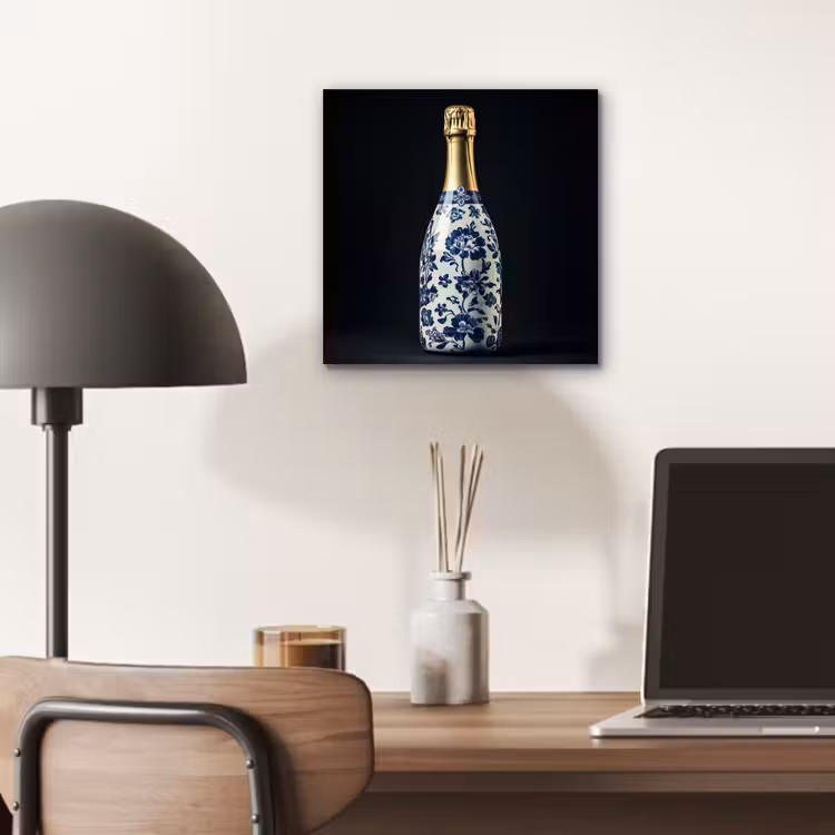 Aluminium schilderij - Champagne - Bloemen - Goud - Chique — 6