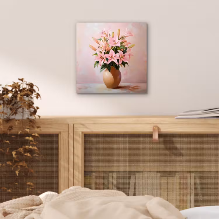 Aluminium schilderij - Vaas - Bloemen - Roze — 4