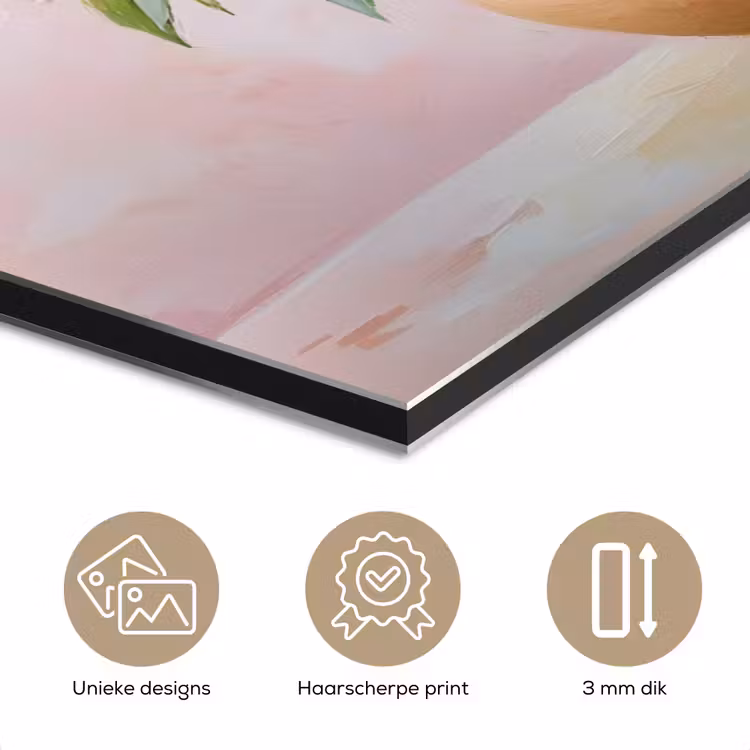 Aluminium schilderij - Vaas - Bloemen - Roze — 7