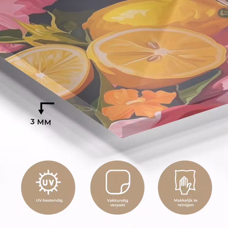 Glas schilderij - Drink - Bloemen - Yellow — 3