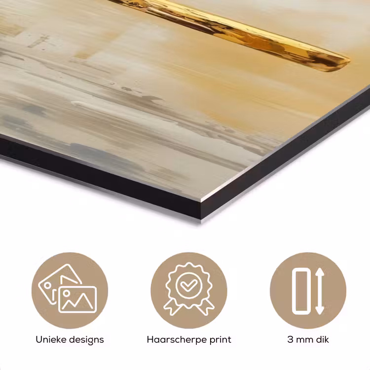 Aluminium schilderij - Bestek Vork Mes Lepel Goud — 7
