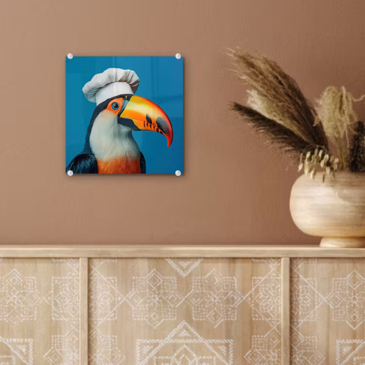 Glas schilderij - Toekan - Papegaai - Vogel - Koksmuts — 6