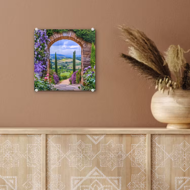 Glas schilderij - Doorkijk - Toscane - Landschap - Poort — 6