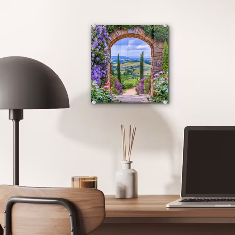 Glas schilderij - Doorkijk - Toscane - Landschap - Poort — 7