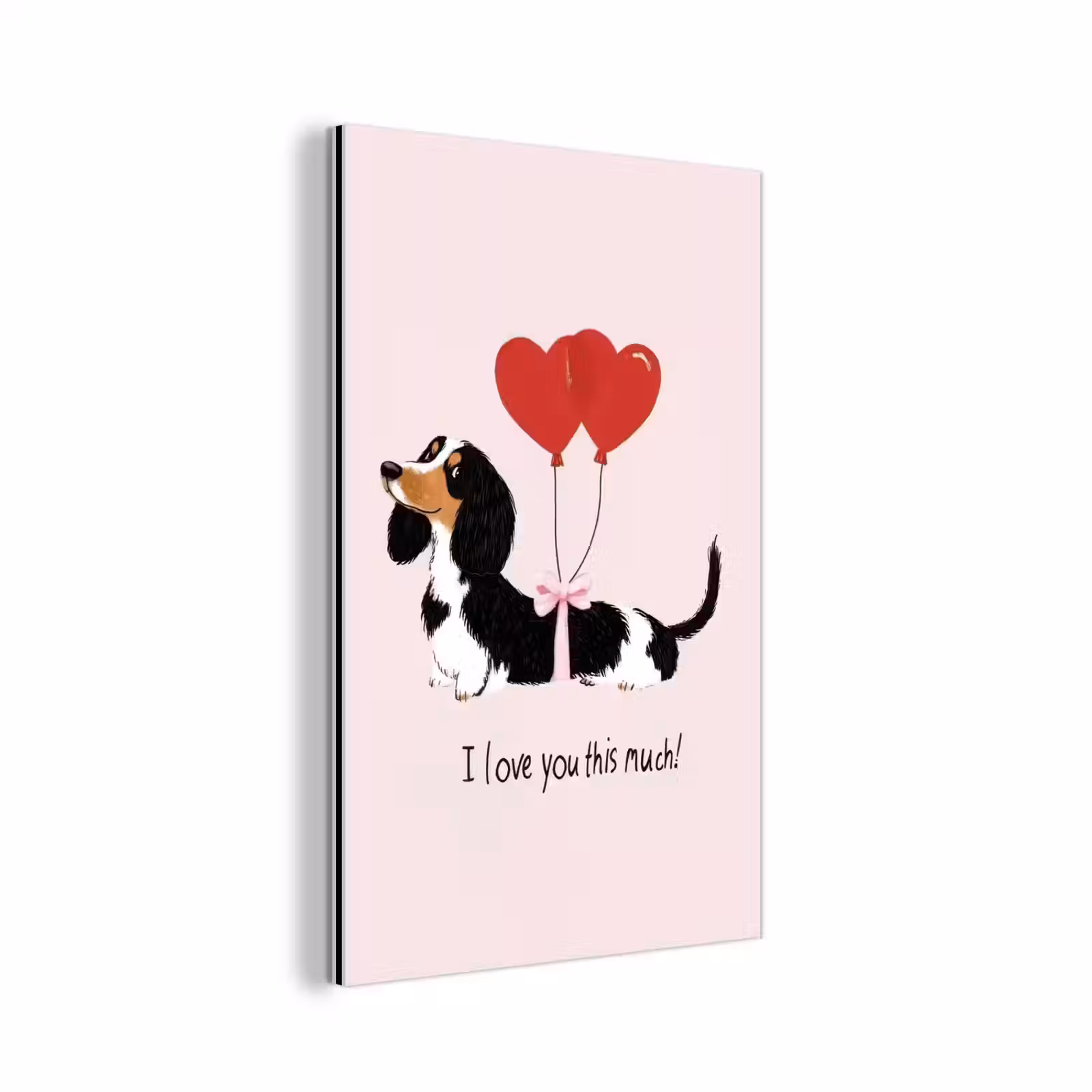 Aluminium schilderij - Hond - Teckel - Valentijn - Love — 1