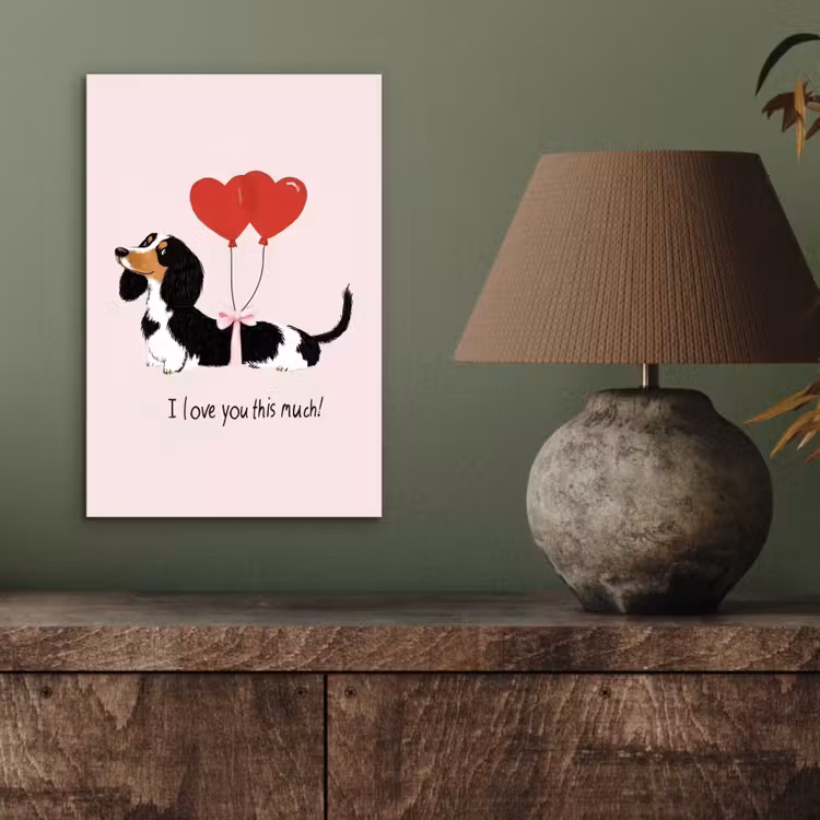 Aluminium schilderij - Hond - Teckel - Valentijn - Love — 3