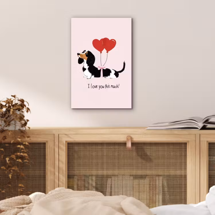 Aluminium schilderij - Hond - Teckel - Valentijn - Love — 4
