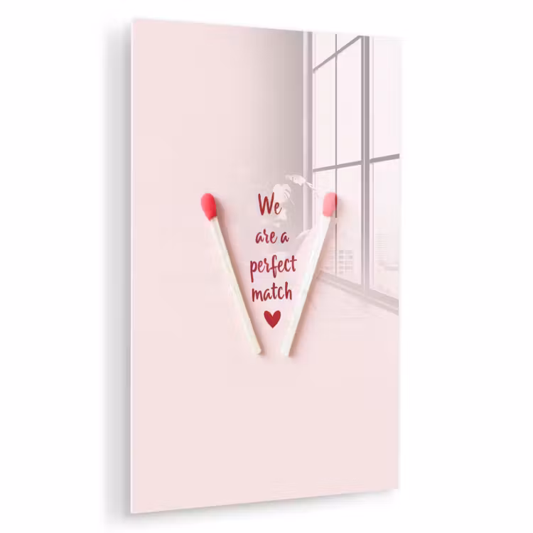 Glas schilderij - Perfect - Minimalistisch - Valentijn — 1