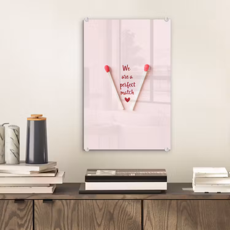 Glas schilderij - Perfect - Minimalistisch - Valentijn — 2
