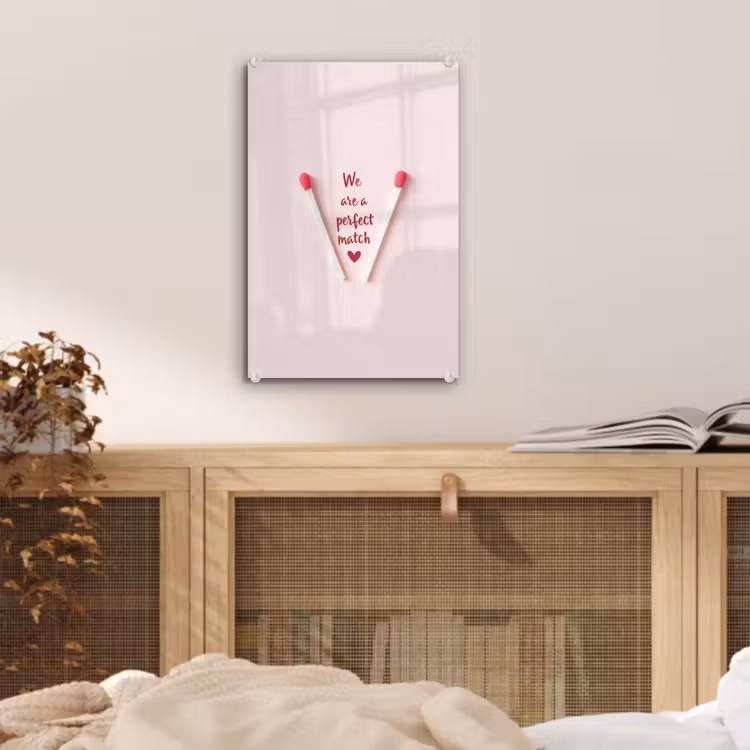 Glas schilderij - Perfect - Minimalistisch - Valentijn — 5