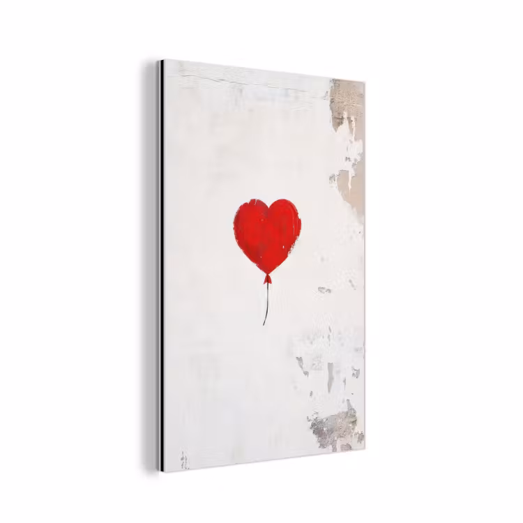 Aluminium schilderij - Ballon - Rood - Hart — 1