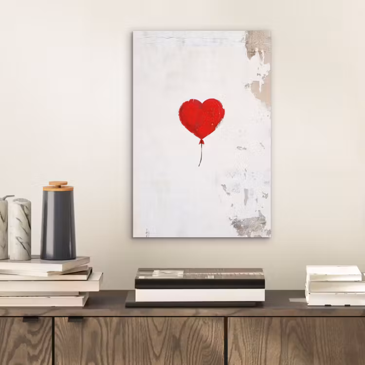 Aluminium schilderij - Ballon - Rood - Hart — 2
