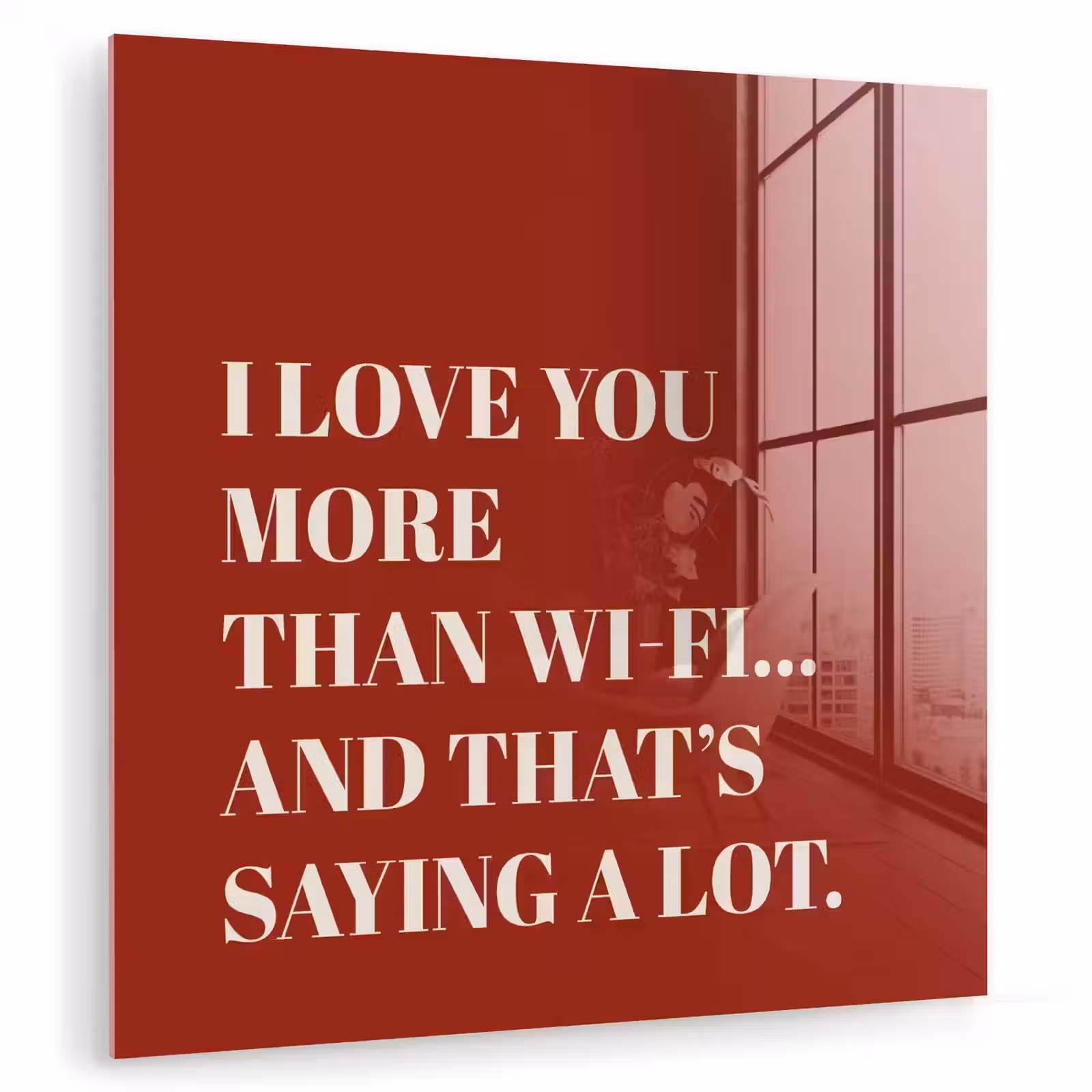 Glas schilderij - Rood - Quote - Liefde — 1