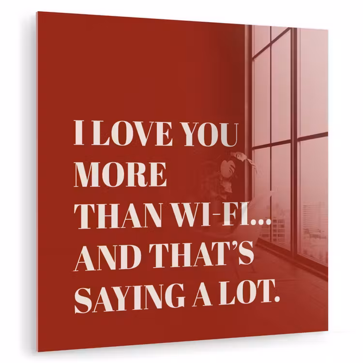 Glas schilderij - Rood - Quote - Liefde — 1