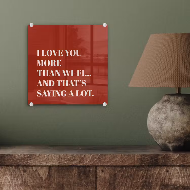 Glas schilderij - Rood - Quote - Liefde — 4
