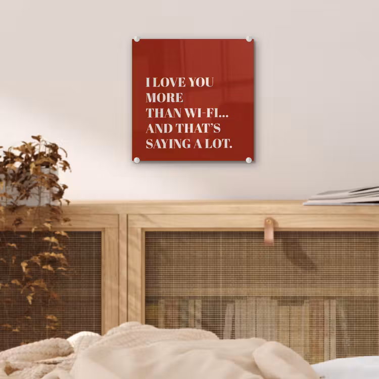 Glas schilderij - Rood - Quote - Liefde — 5