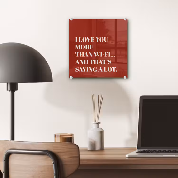 Glas schilderij - Rood - Quote - Liefde — 7