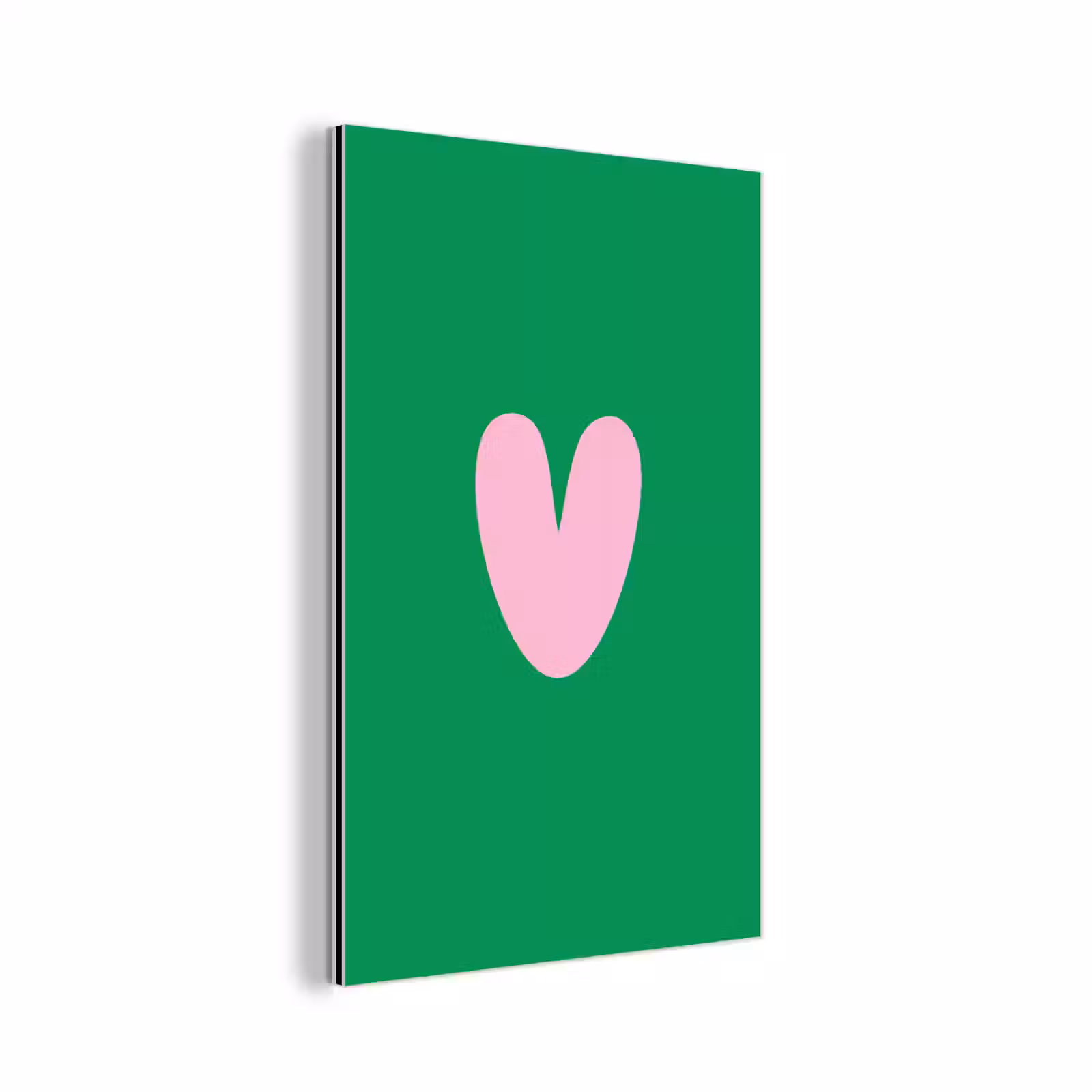 Aluminium schilderij - Groen - Hart - Minimalistisch - Valentijn — 1