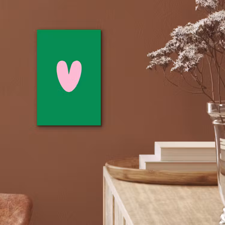 Aluminium schilderij - Groen - Hart - Minimalistisch - Valentijn — 5