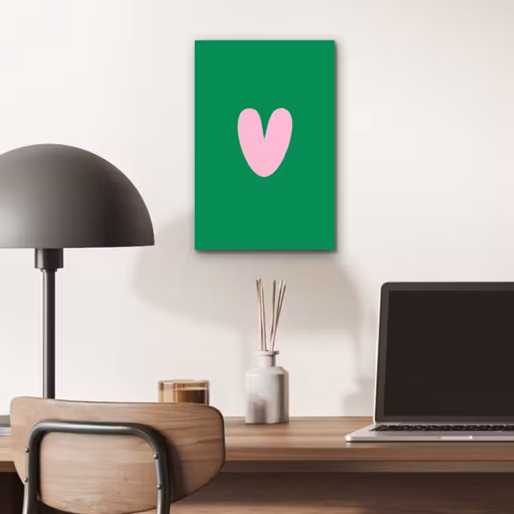 Aluminium schilderij - Groen - Hart - Minimalistisch - Valentijn — 6