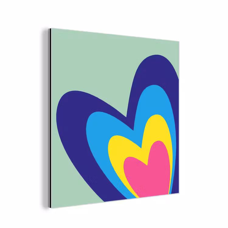 Aluminium schilderij - Hartjes - Kleurrijk - Valentijn — 1