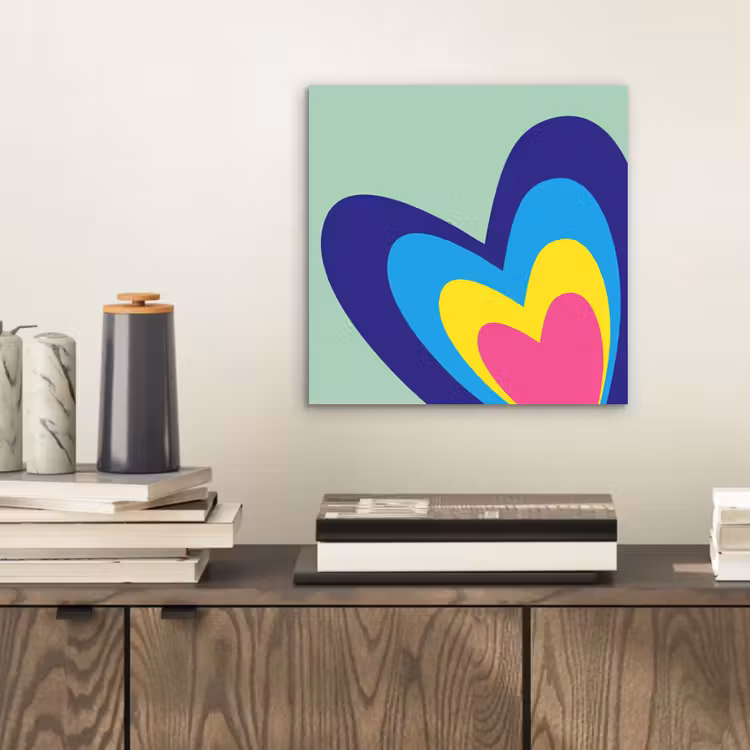 Aluminium schilderij - Hartjes - Kleurrijk - Valentijn — 2