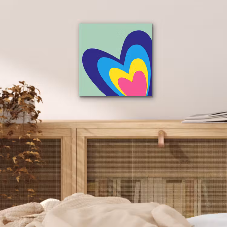 Aluminium schilderij - Hartjes - Kleurrijk - Valentijn — 4