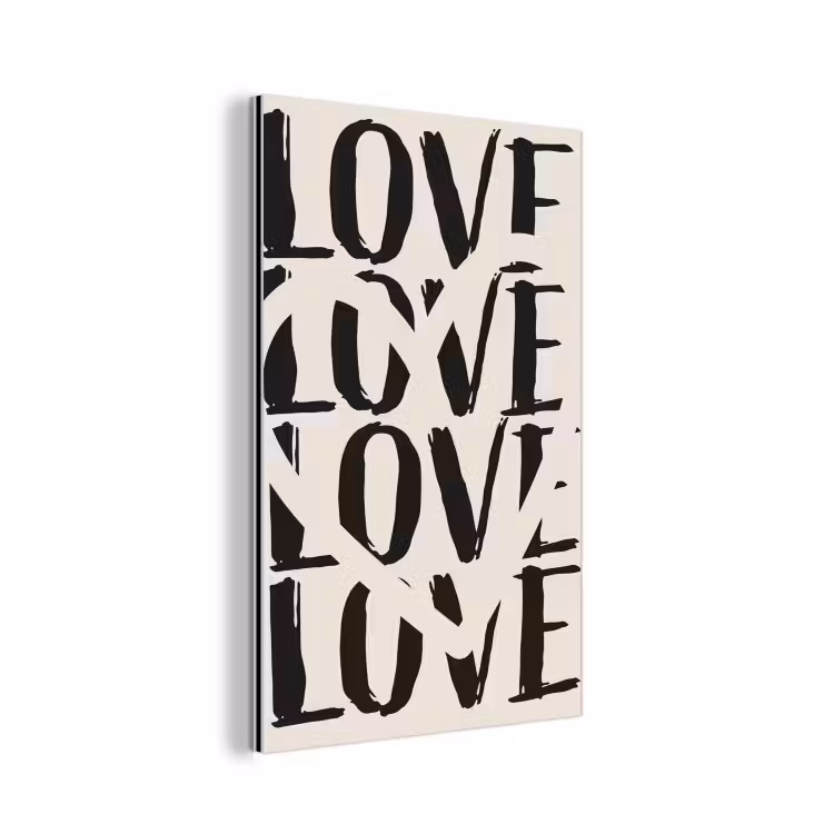 Aluminium schilderij - Love - Hart - Beige — 1