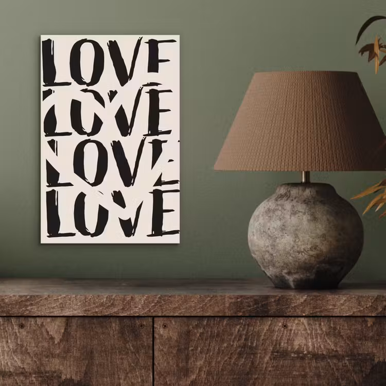 Aluminium schilderij - Love - Hart - Beige — 3