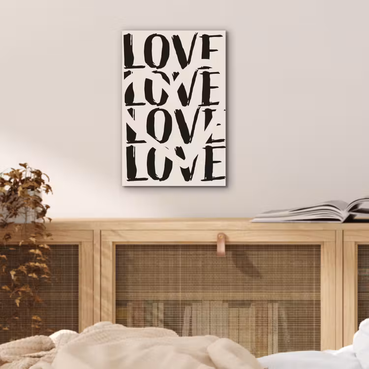 Aluminium schilderij - Love - Hart - Beige — 4