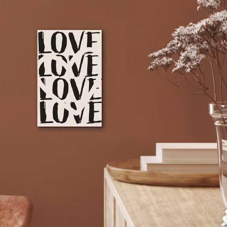 Aluminium schilderij - Love - Hart - Beige — 5