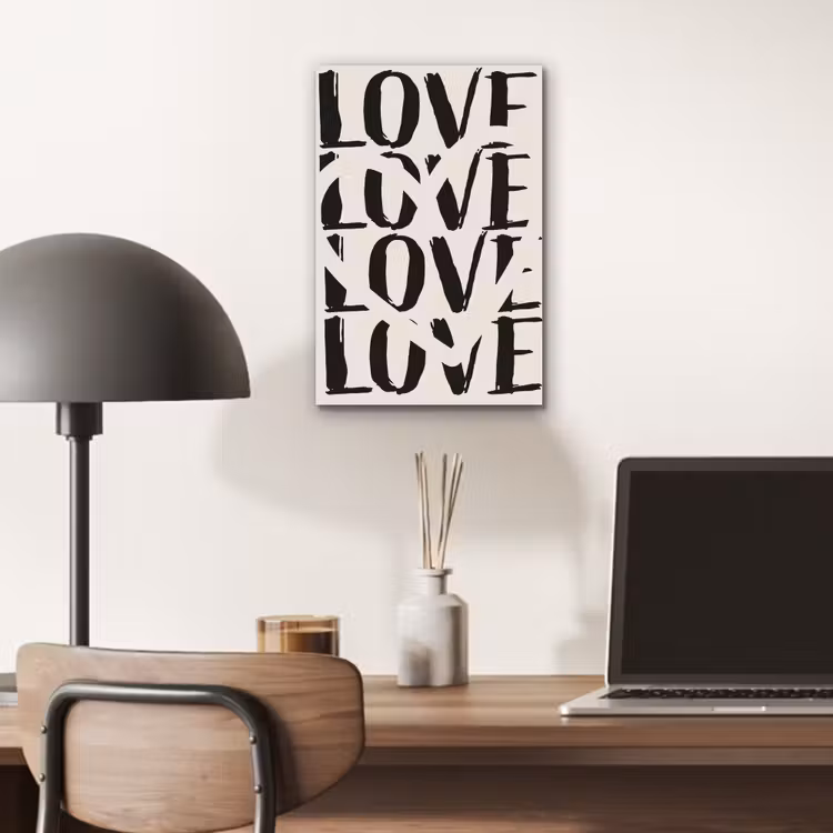 Aluminium schilderij - Love - Hart - Beige — 6