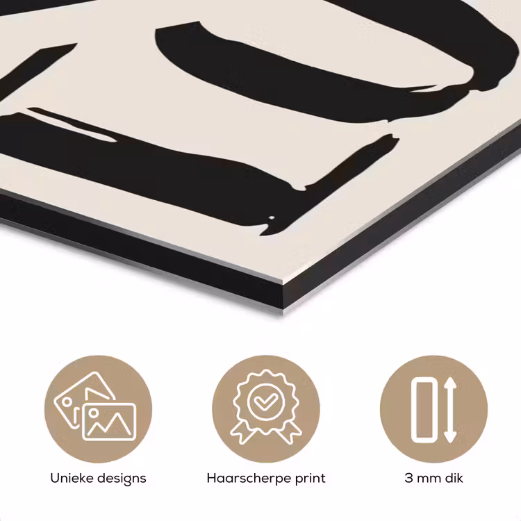 Aluminium schilderij - Love - Hart - Beige — 7