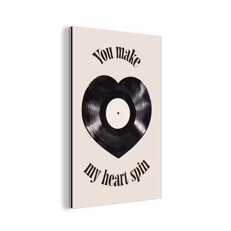 Aluminium schilderij - Love - Muziek - Quote — 1