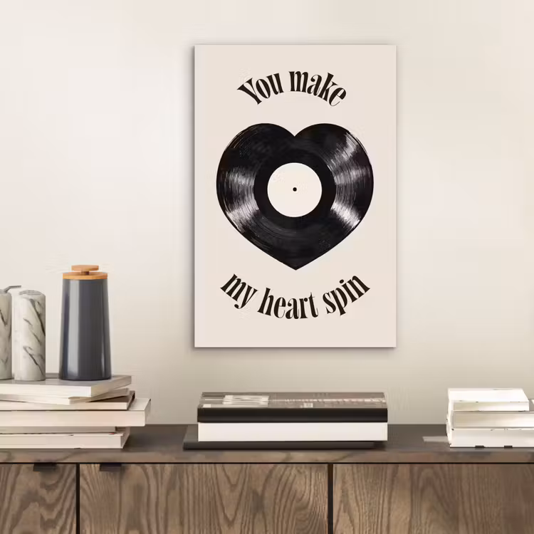 Aluminium schilderij - Love - Muziek - Quote — 2