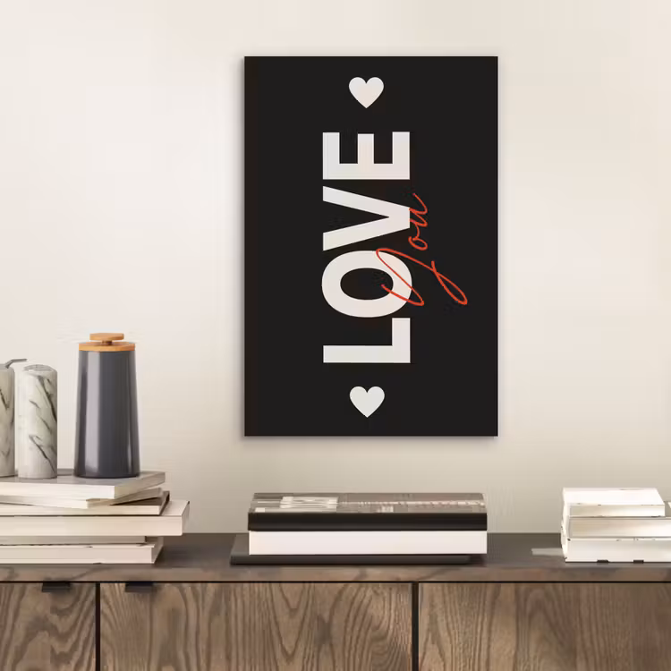 Aluminium schilderij - Love - Rood - Valentijn — 2