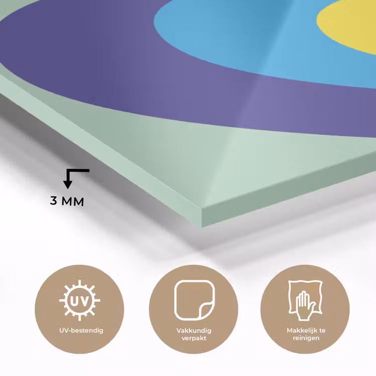 Glas schilderij - Hartjes - Kleurrijk - Valentijn — 3