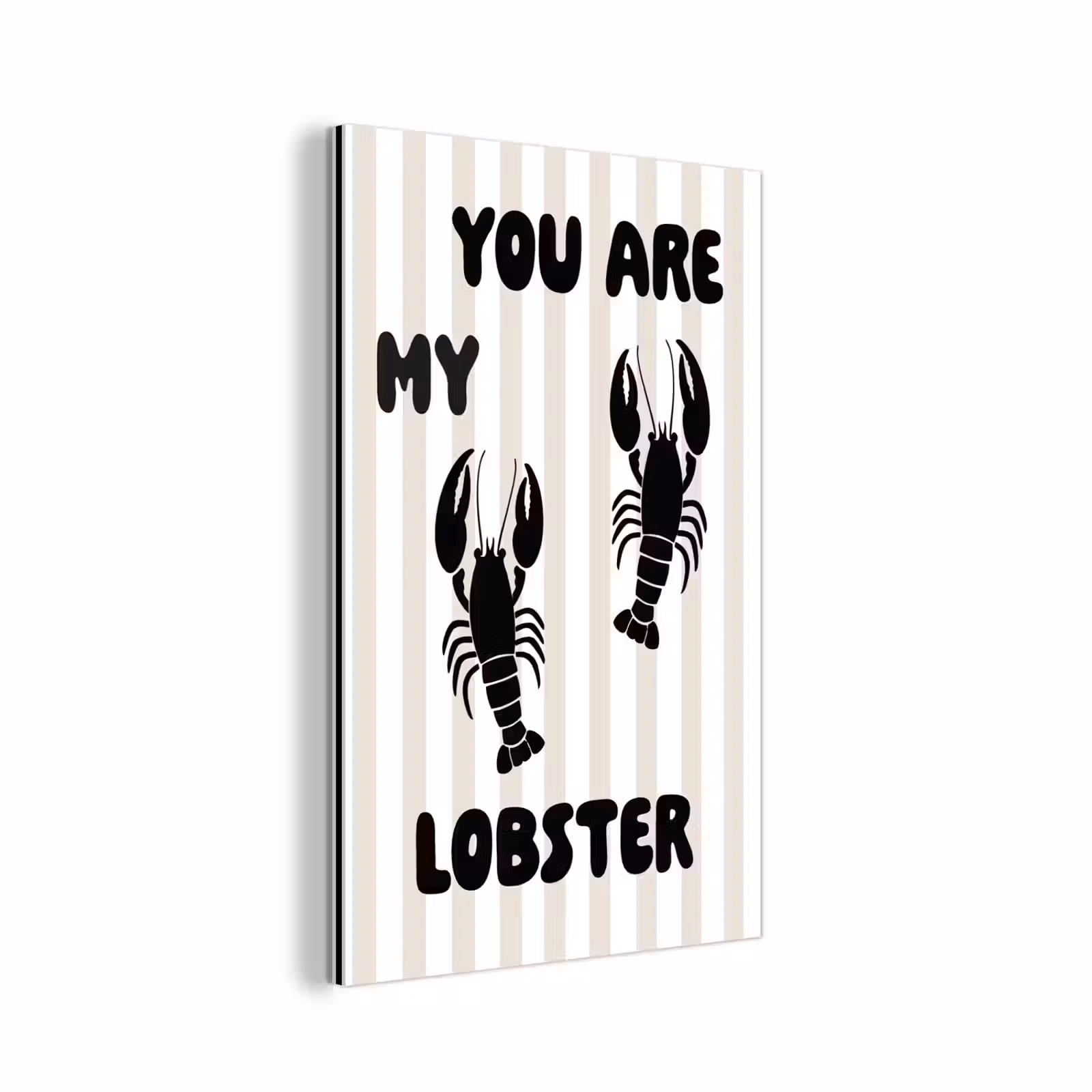 Aluminium schilderij - Lobster - Beige - Minimalistisch — 1