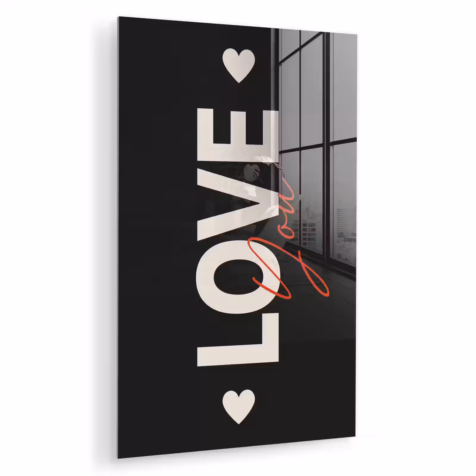 Glas schilderij - Love - Rood - Valentijn — 1