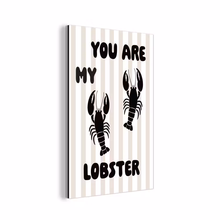 Aluminium schilderij - Lobster - Beige - Minimalistisch — 1