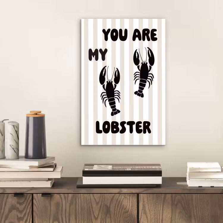 Aluminium schilderij - Lobster - Beige - Minimalistisch — 2