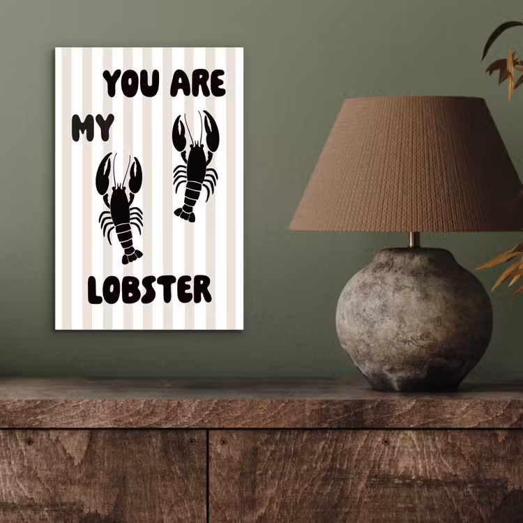 Aluminium schilderij - Lobster - Beige - Minimalistisch — 3