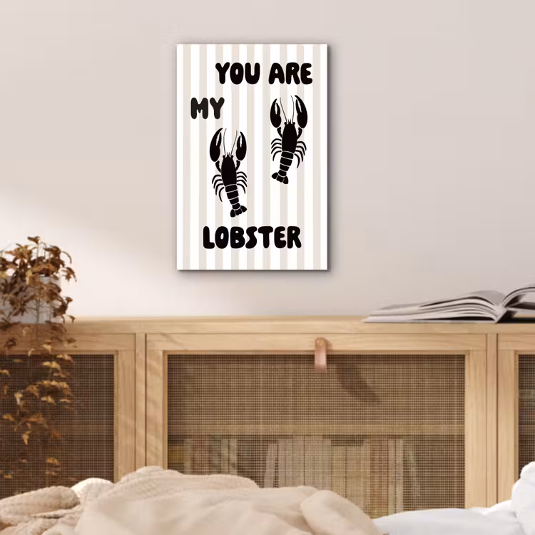 Aluminium schilderij - Lobster - Beige - Minimalistisch — 4