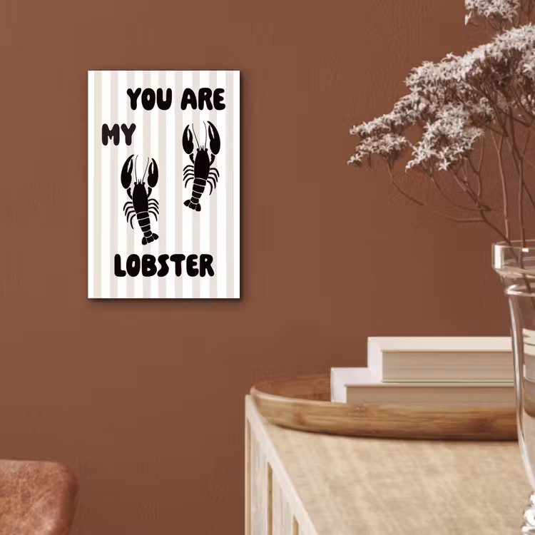 Aluminium schilderij - Lobster - Beige - Minimalistisch — 5