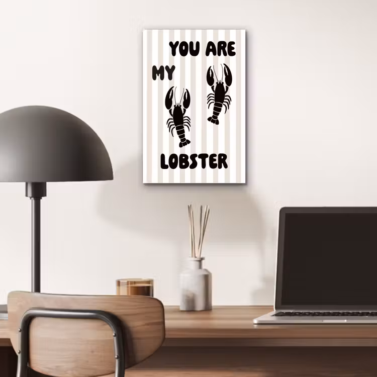 Aluminium schilderij - Lobster - Beige - Minimalistisch — 6