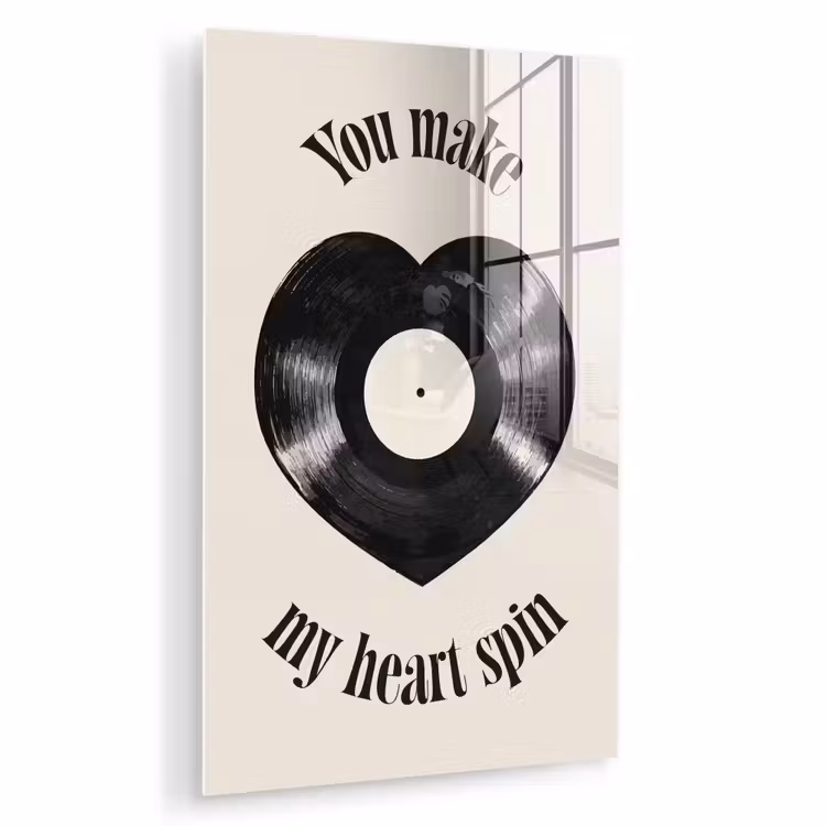 Glas schilderij - Love - Muziek - Quote — 1