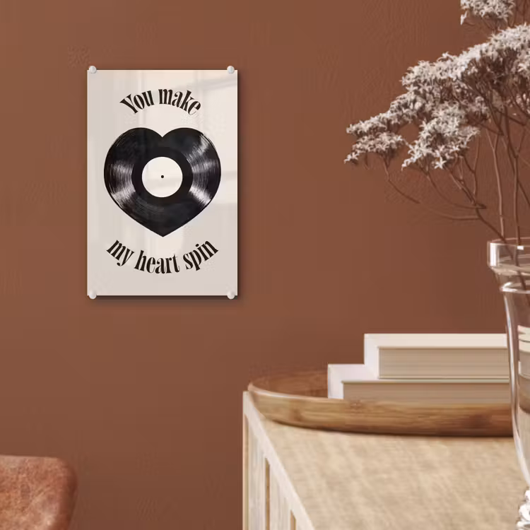 Glas schilderij - Love - Muziek - Quote — 6