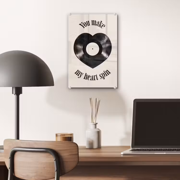 Glas schilderij - Love - Muziek - Quote — 7
