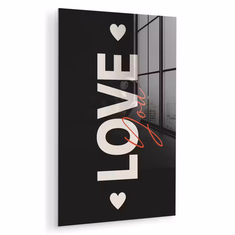 Glas schilderij - Love - Rood - Valentijn — 1