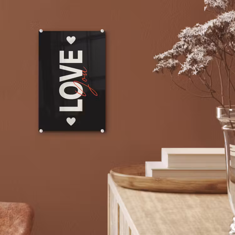 Glas schilderij - Love - Rood - Valentijn — 6